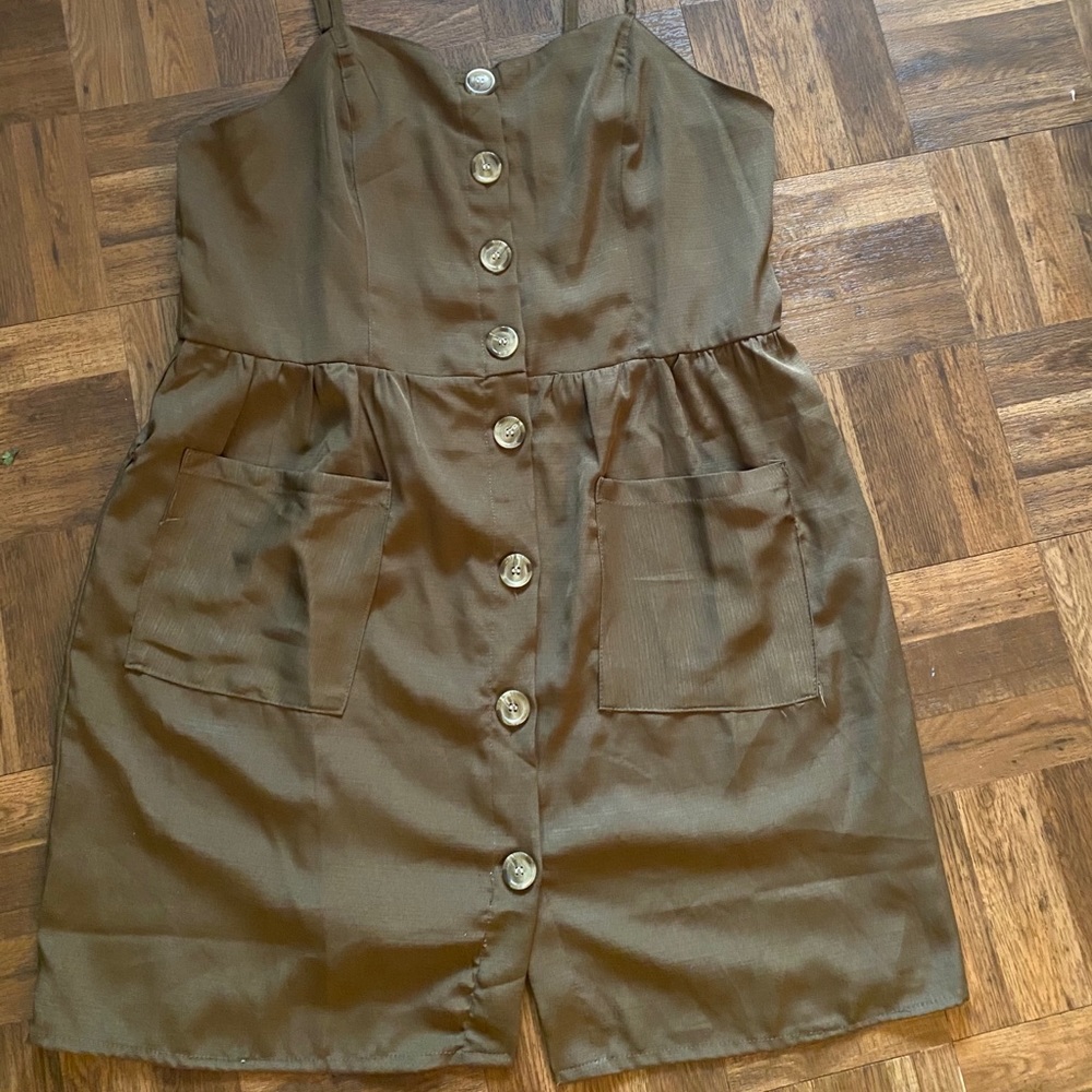 Button Green Dress
